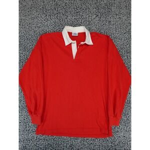 Front Row Mens Rugby Shirt XL Red White Long Sleeve Cotton FR100 Heavyweight